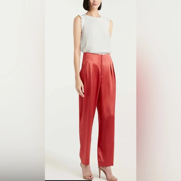 Cinq a Sept SATIN RUTHY PANT in sumac - Picture 1 of 9